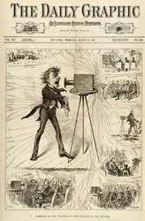 Schrecken des Telefons, Illustration aus The Daily Graphic, 15. März 1877